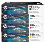 ~Brand New Original HP 981X High Yield Laser Toner Cartridge Set Black Cyan Magenta Yellow